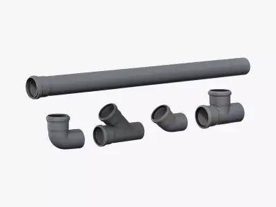 Plastic Pipe And Connections Low-poly 3D model