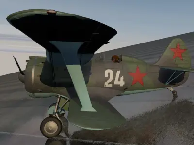Polikarpov I-153 Chaika 3D model