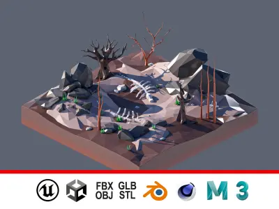 land 44A Low-poly 3D model