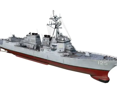 Arleigh Burke Flight III Destroyer DDG125 Low-poly 3D model