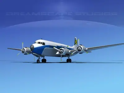 Douglas DC-7B Lufthansa 3D model