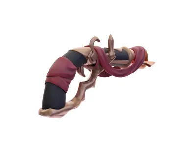 Stylized Dark Warsmith Gun Low-poly 3D model