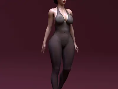 Realistic Female Character Free low-poly 3D model
