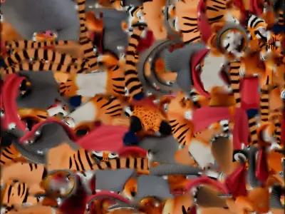 Cartoon Tiger Winter Hero 3D Model Muscular Character Low-poly 3D model