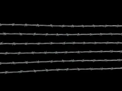 barbed wire high detailed 3D model