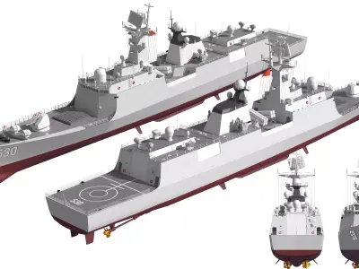 Type 054A guided missile frigate Chinese Liberation Army Navy 3D model