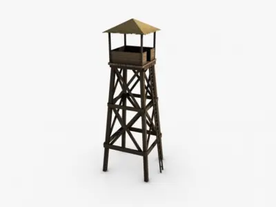 Watchtower wooden watch tower 3D model