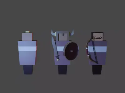 Low Poly Soldier Set For Strategy Games Low-poly 3D model