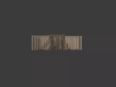 Wooden Slats Plant Stand Low-poly 3D model