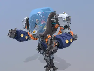 URBAN SCIFI MODIFIED LARGE ROBOT WALK 3D model