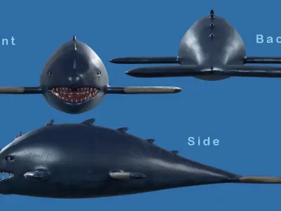 Mutant Sea Monster Low-poly 3D model