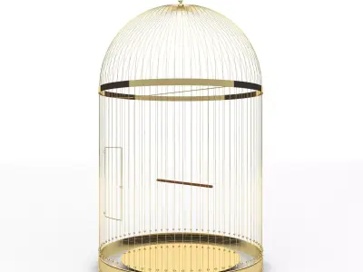 Golden bird cage 3D model