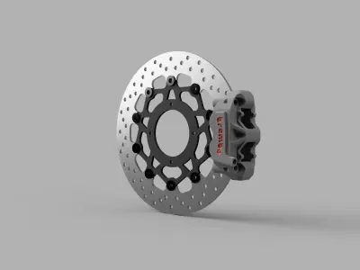 Brembo brake disc 320mm Free low-poly 3D model