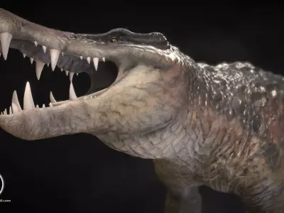 Kaprosuchus Low-poly 3D model