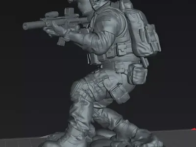 Elite Night Ops Assault Soldier STL Tactical Miniature Model 3D print model