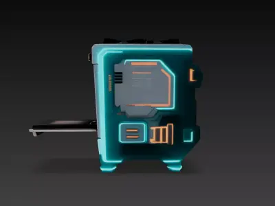 sci-fi oven Low-poly 3D model