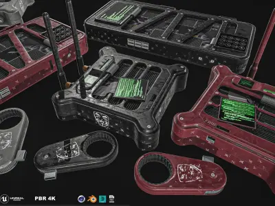Hacking Gadget - Device Package Low-poly 3D model