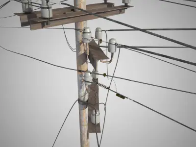 TowerCables power pole - power pole 3D model