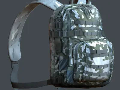 Backpack Camping Generic military human bag storqge baggage Low-poly 3D model