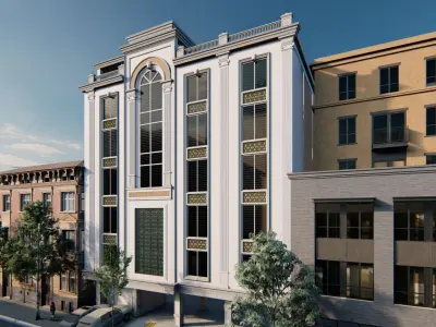 Classic stone facade-Building Classic Facade Element 3D model