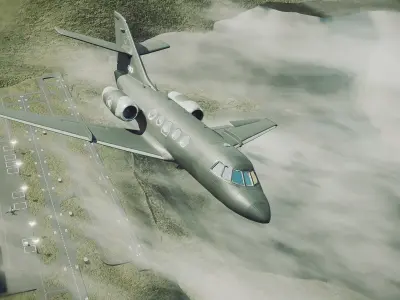 Dassault Falcon 20 - ELINT or ECM aircraft - the MYSTIC Low-poly 3D model