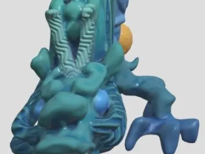 dragon with magic ball Free 3D model