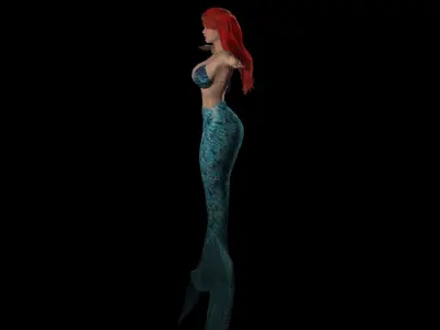 The Mermaid Low-poly 3D model