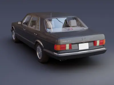 Mercedes Benz 560 SEL Free low-poly 3D model