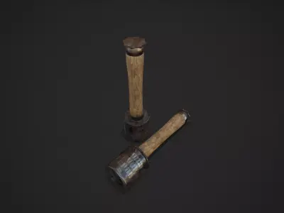 German Hand Grenade - Stielhandgranate 15 mit Brennzunder 15 Low-poly 3D model