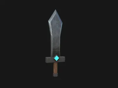 low poly sword Free low-poly 3D model