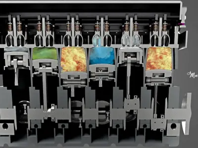 V12 Car Engine 3D model