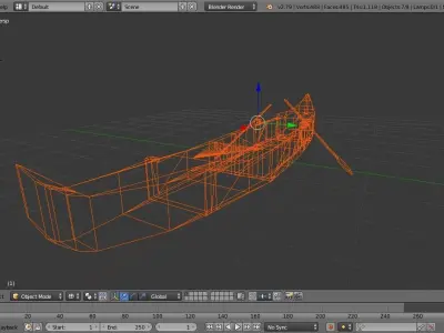 Venice gondola boat Low-poly 3D model