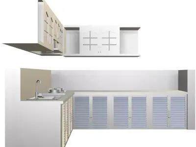 Kitchen Furniture included Texture Low-poly 3D model