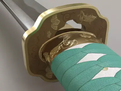 Praying Mantis Katana Low-poly 3D model