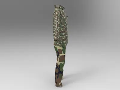 Forest Military Set 3D Model Collection