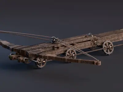 Da Vinci Inventions - Giant crossbow Low-poly 3D model
