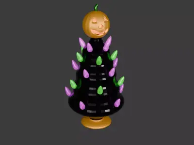Weird but Cute Halloween Tree Free 3D model
