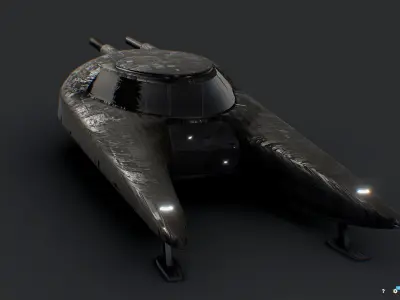 Sci-Fi Flying Vehicle Low-poly 3D model