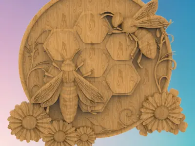 Bees 3D MODEL STL FILE FOR CNC ROUTER LASER 3D print model