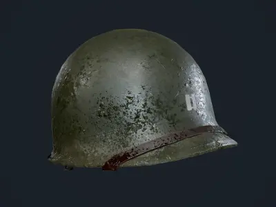 WW2 American Soldier Military Helmet Game Ready Low-poly 3D model