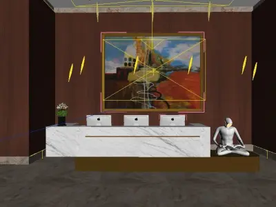 Modern Hotel Reception Area 3D model