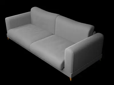 Loveseat and 3 seater couch 3D model Free 3D model