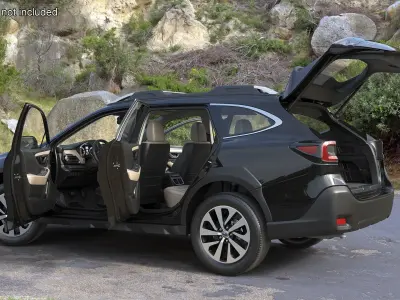 Black Crossover Subaru Outback 2025 3D model