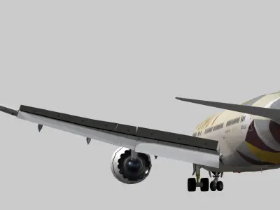 Boeing 787-9 Etihad airways livery Low-poly 3D model