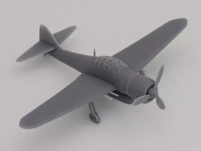 Mitsubishi A6M Zero Carrier Fighter Japan WWII 1940 3D print model