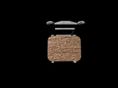 Wood Chair Low-poly 3D model 3
