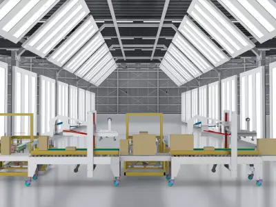 Automatic unpacking and sealing machine  3D model