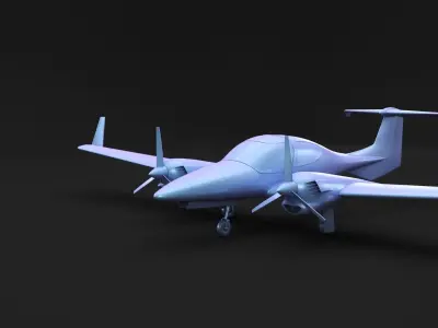 Small white plane 3D model