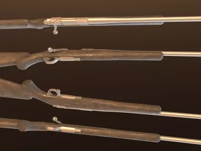 Hawkeye Hunting Rifle Low-poly 3D model