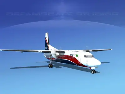 Fokker 50 Arik Air 3D model